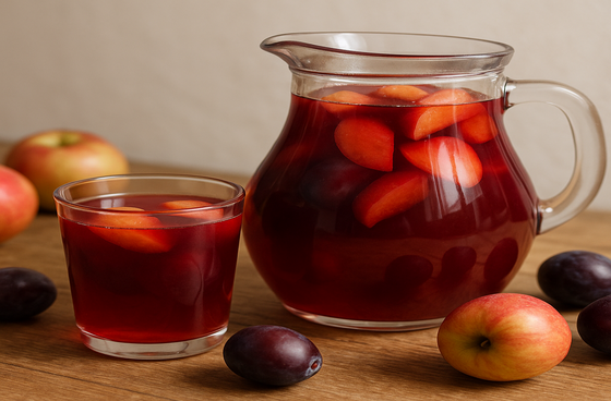 Plum and apple compote